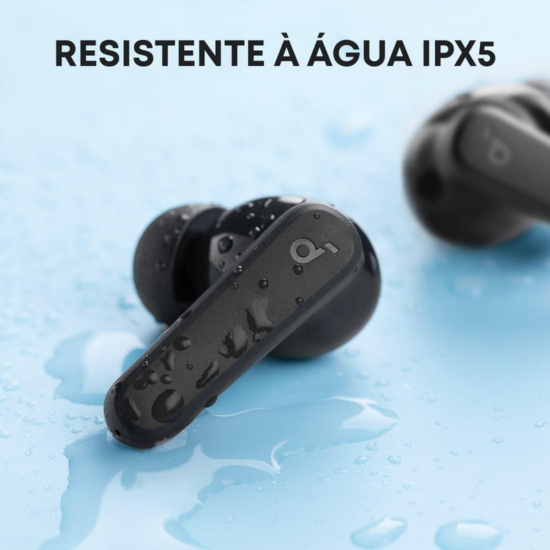 soundcore P20i da Anker Fone de Ouvido Sem Fio, Drivers de 10mm, Graves Potentes, Bluetooth 5.3, 30H de Bateria, Resistência à Água, 2 Microfones IA, App Personalizável