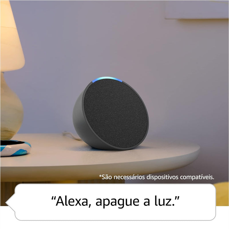 Echo Pop (Geração mais recente) | Smart speaker compacto com som envolvente e Alexa | Cor Preta