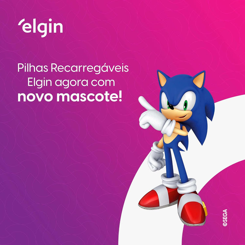 Pilha recarregável AAA 1000mAh Elgin com 4 unidades Palito