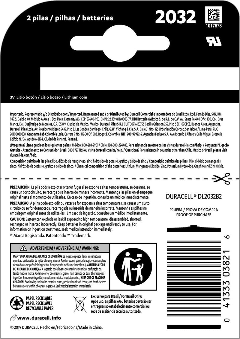 Duracell Pilha Moeda Cr 2032 Duracell Com 2 Unidades