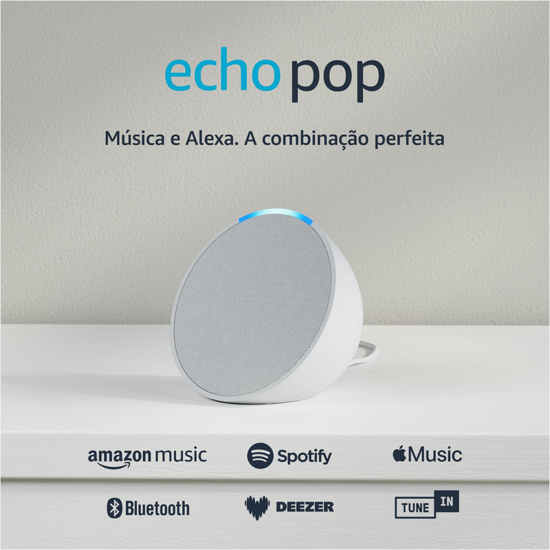 Echo Pop (Geração mais recente) | Smart speaker compacto com som envolvente e Alexa | Cor Preta