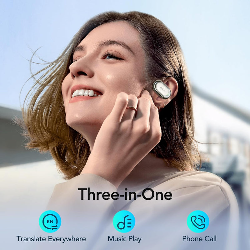 exsulity Fones De Ouvido Com Tradução De Ia, Fones De Ouvido Com Tradutor Em Tempo Real Ows, 144 Idiomas E 8 Modos Offline E 5 Modos De Tradução, Fones De Ouvido Sem Fio Abertos 3 Em 1 Para Aprendiz