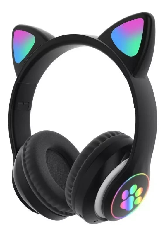 Fone Bluetooth Orelha De Gatinho Com Led