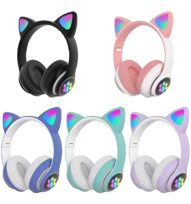 Fone Bluetooth Orelha De Gatinho Com Led
