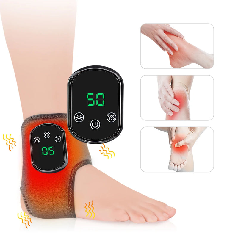 Massageador Elétrico de Tornozelo com Compressa Quente Infravermelha