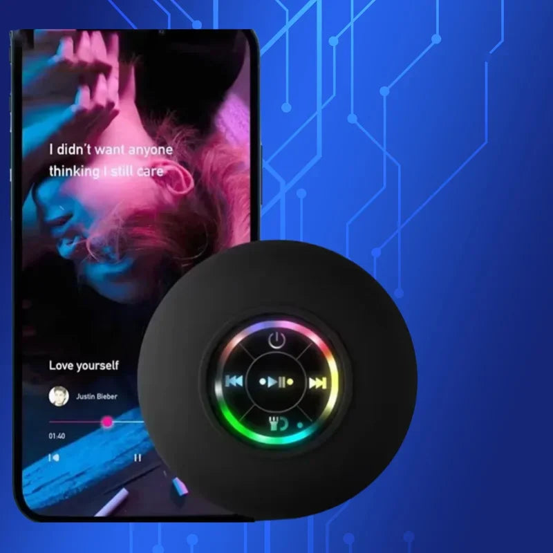 Caixa de Som Bluetooth com Ventosa – À Prova d'Água