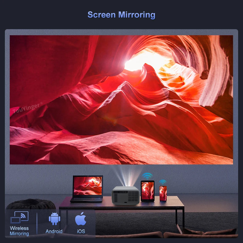 Projetor TouYinger Q12W Pro - Full HD 4K Dual Screen