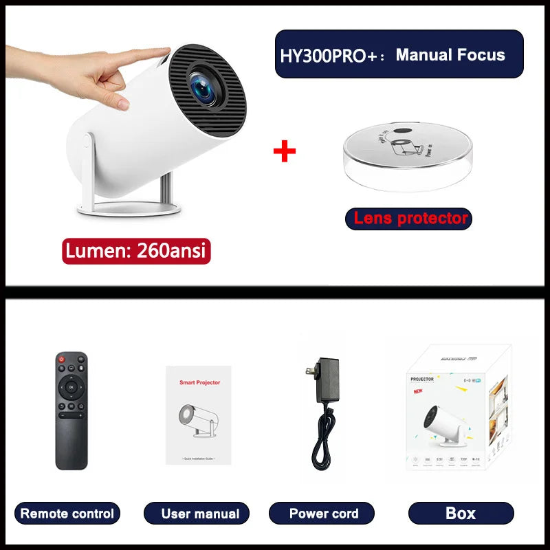 Projetor Portátil DITONG HY300 PLUS - Cinema Outdoor portátil