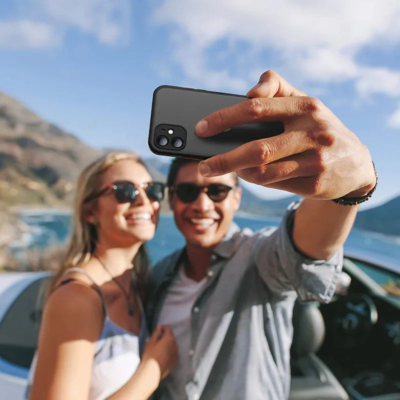 Capa Transparente de Silicone Premium Para iPhone