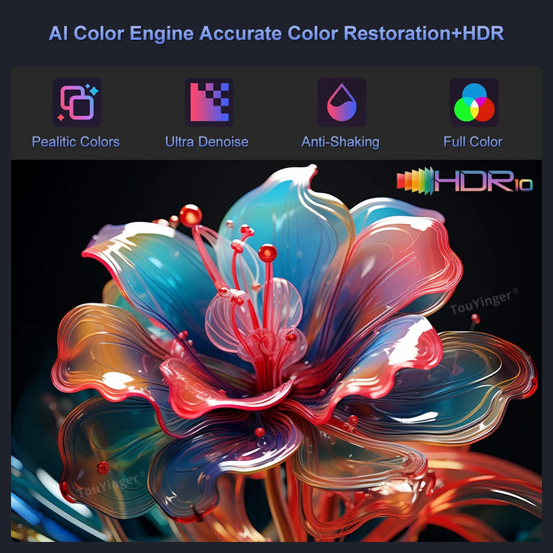 Projetor TouYinger Q12W Pro - Full HD 4K Dual Screen