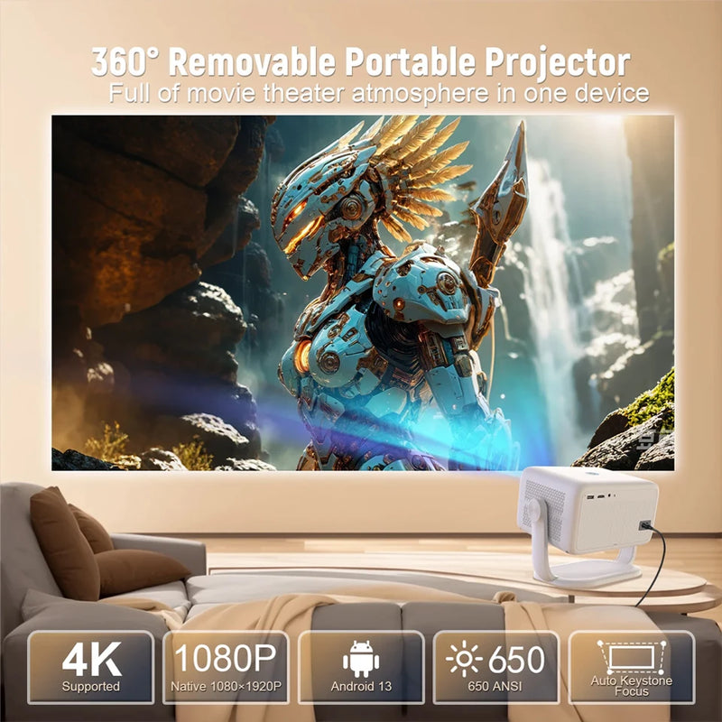 Projetor Portátil KaiAqua T4 - 4K Cinema Projector New