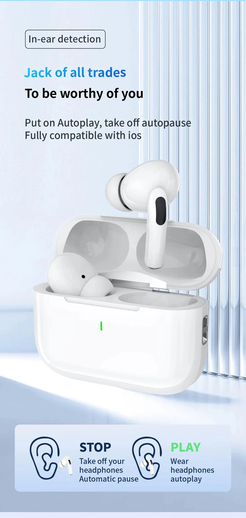 Fones de ouvido Bluetooth Air Pro Originais