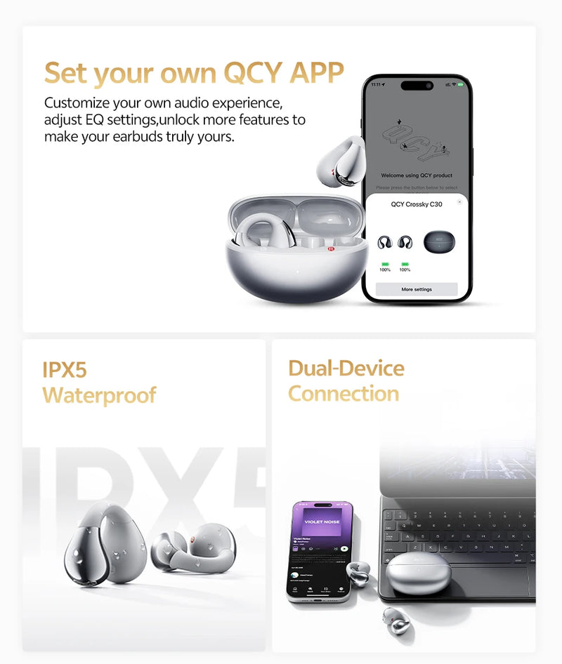 Fones de Ouvido Bluetooth QCY C30S