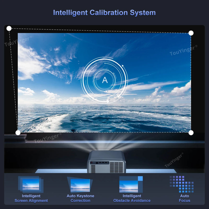 Projetor TouYinger Q12W Pro - Full HD 4K Dual Screen