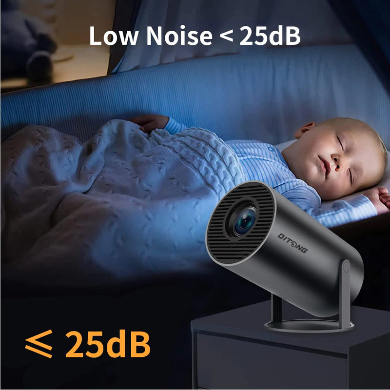 Projetor Portátil DITONG HY300 PLUS - Cinema Outdoor portátil