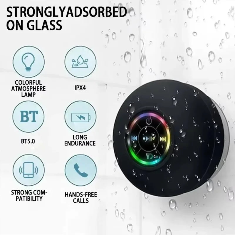 Caixa de Som Bluetooth com Ventosa – À Prova d'Água