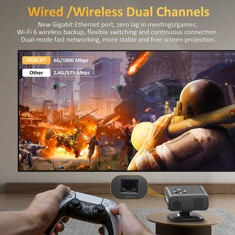 Projetor Inteligente HORLAT M4 Mini 4K 64G