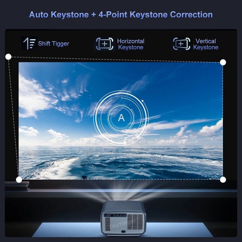 Projetor TouYinger Q12W Pro - Full HD 4K Dual Screen